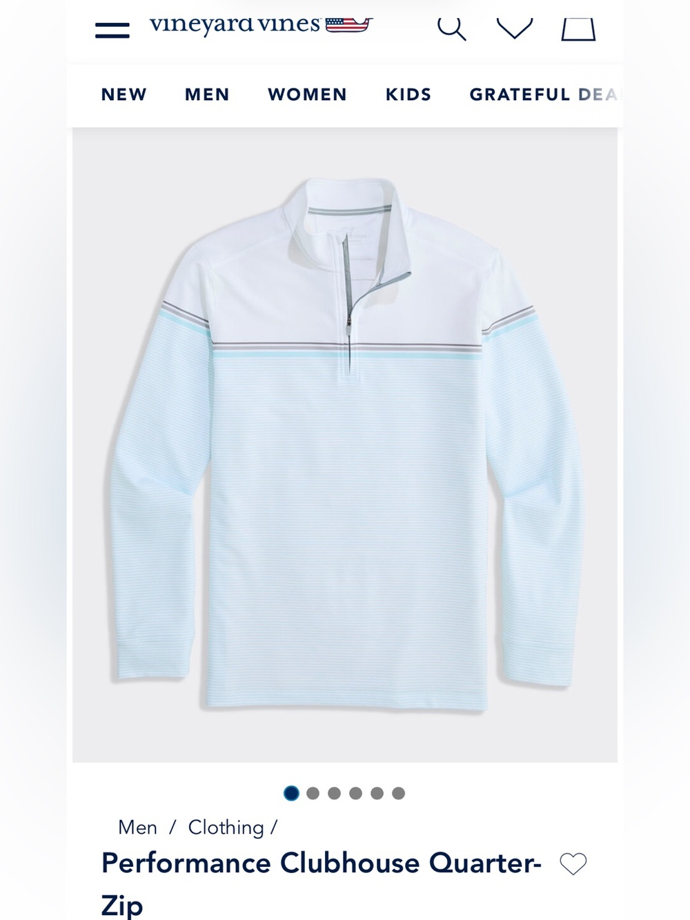 NWOT Vineyard Vines Performance Clubhouse Quarter-Zip Size XL